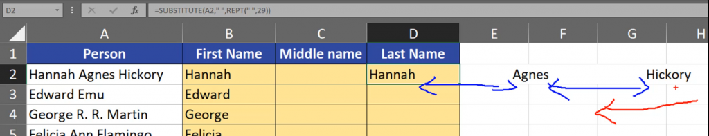 Names with many spaces