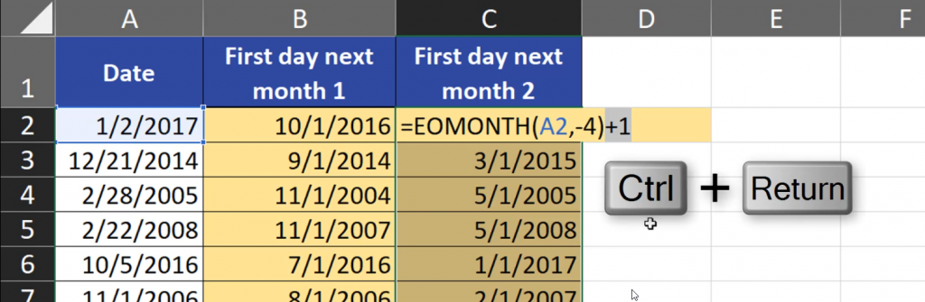 3 months into the past