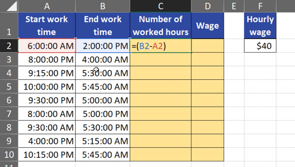 Subtracting one number from another