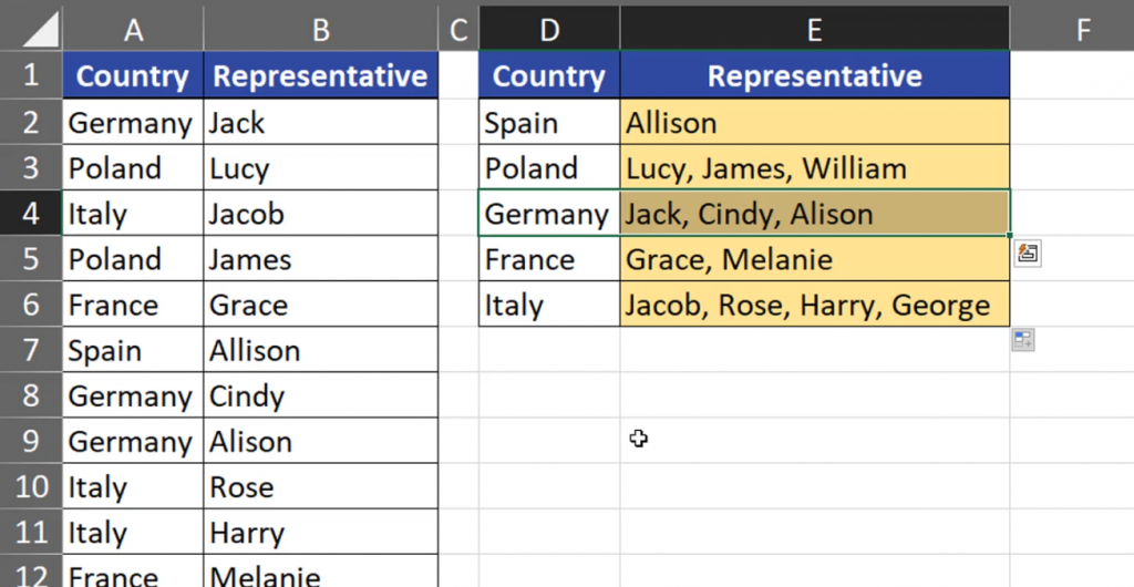 TEXTJOIN function results